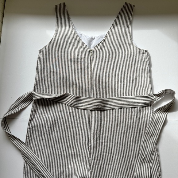 MNG Casual Mango Jumpsuit Striped Wide Leg Seersucker 2 Pockets Lagenlook XS 2 - Picture 9 of 14